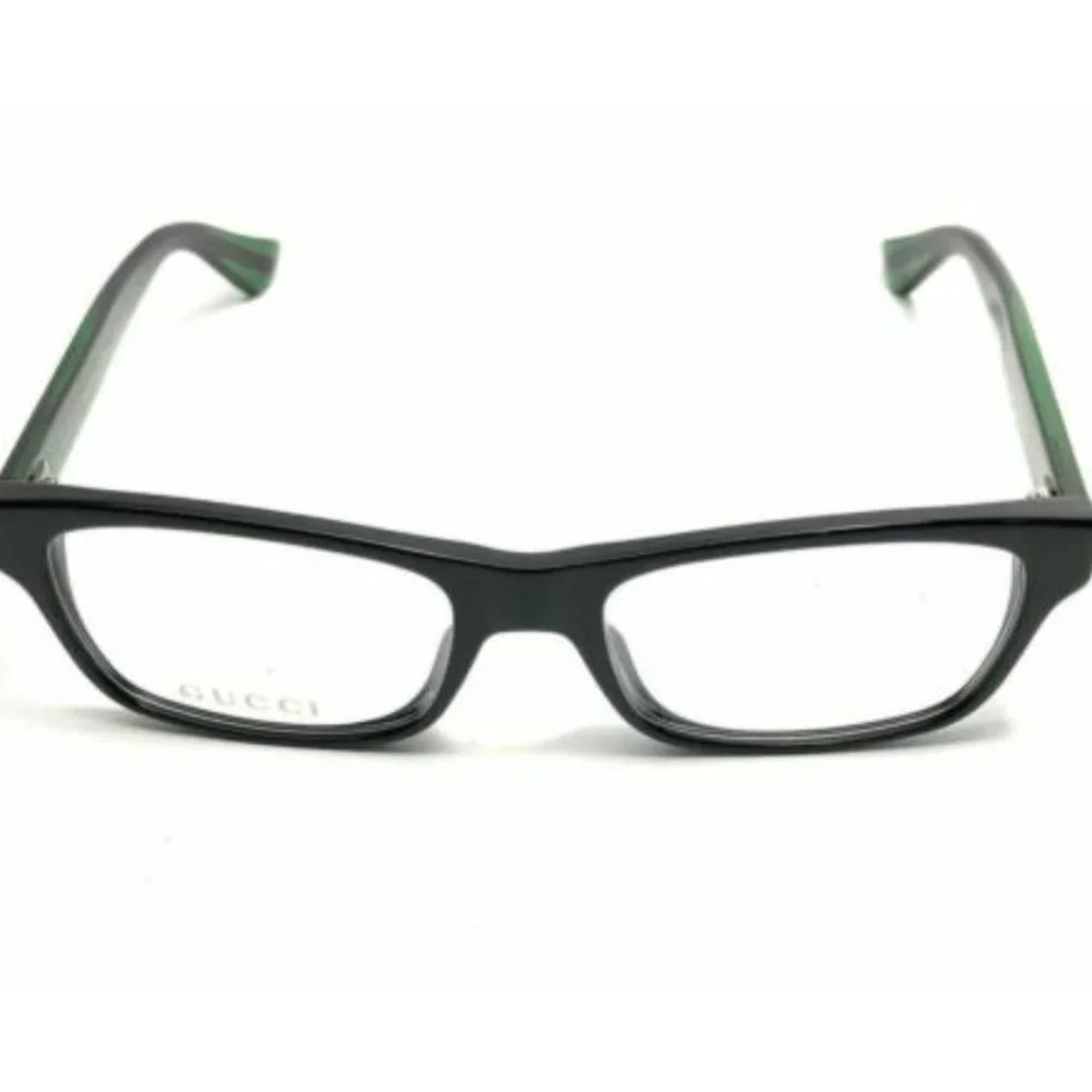 Gucci Men's Black and Green Eyeglasses!